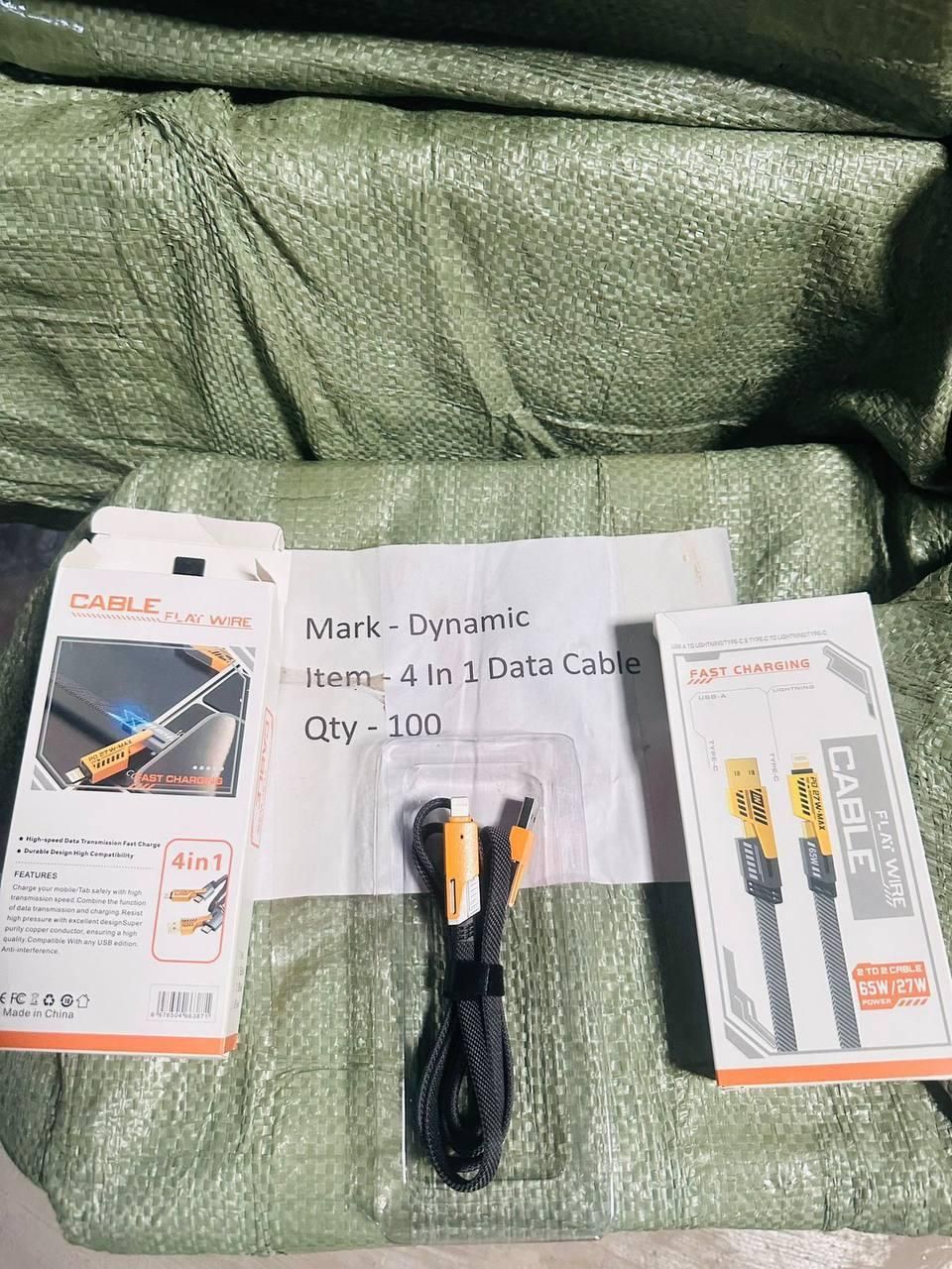 4-in-1 USB-C & Lightning Charging Cable – Plastic-Free, Eco-Friendly