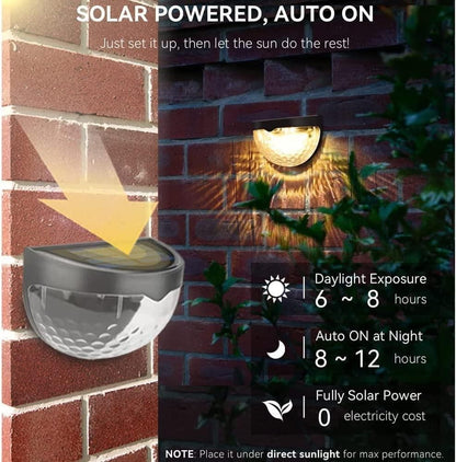 Evening Glow Solar Fence Lamps – Set of 4