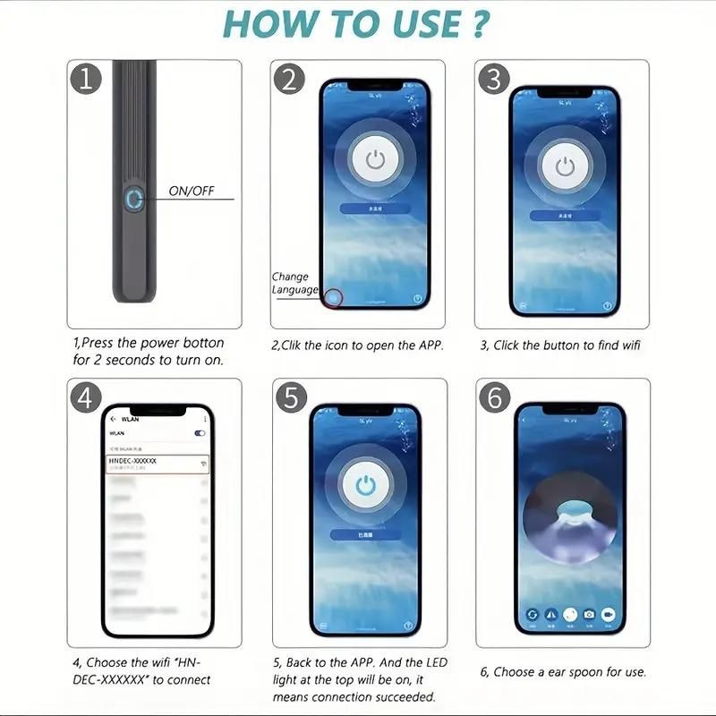 Smart Visual Ear Wax Cleaner – HD Camera, 8-in-1 Kit, Type-C Rechargeable