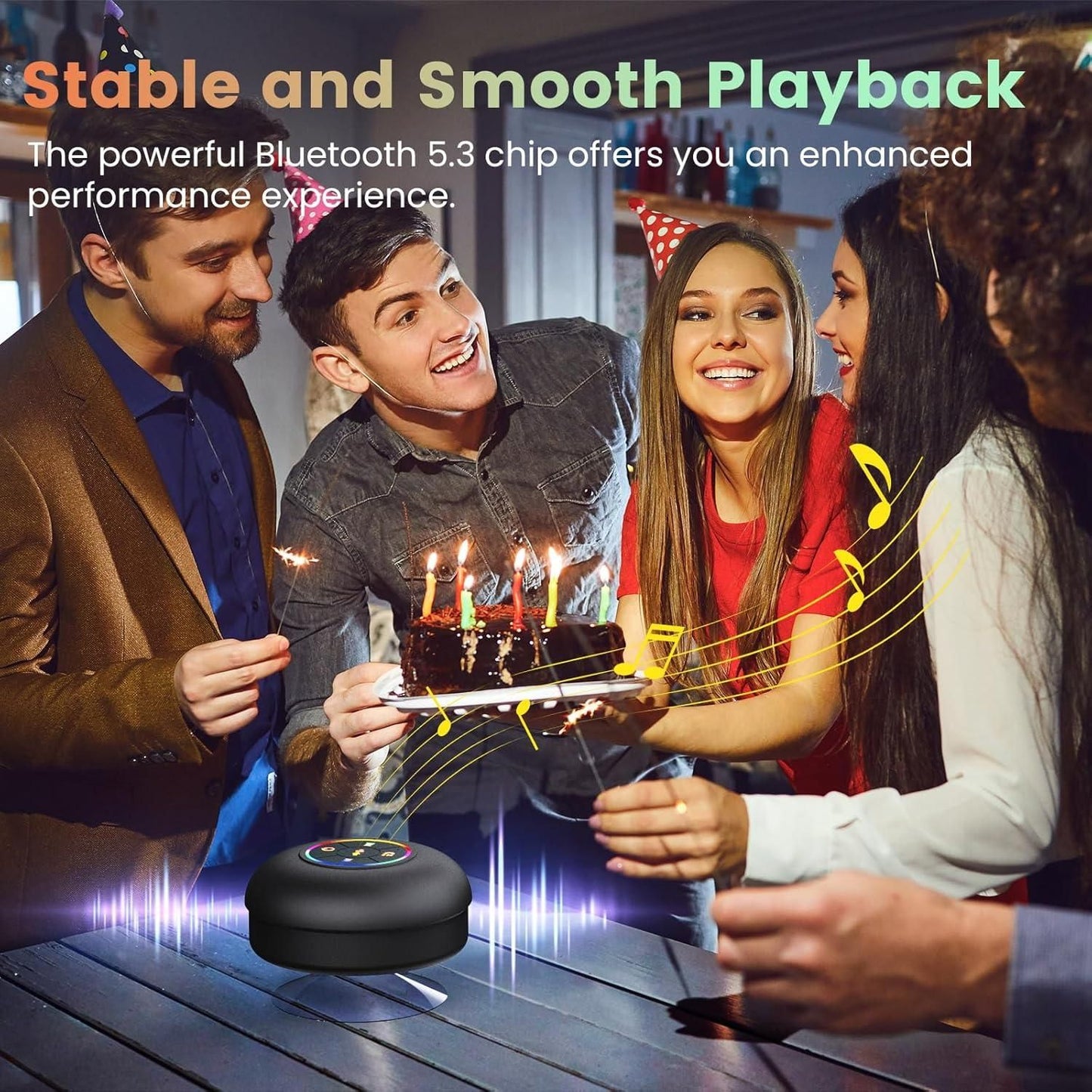 Waterproof Bluetooth Speaker with XL Suction Cup