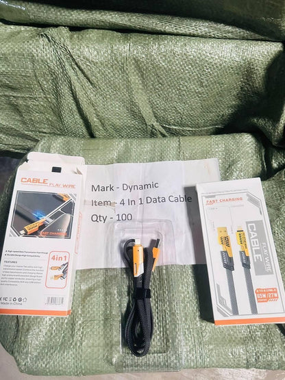 4-in-1 USB-C & Lightning Charging Cable – Plastic-Free, Eco-Friendly