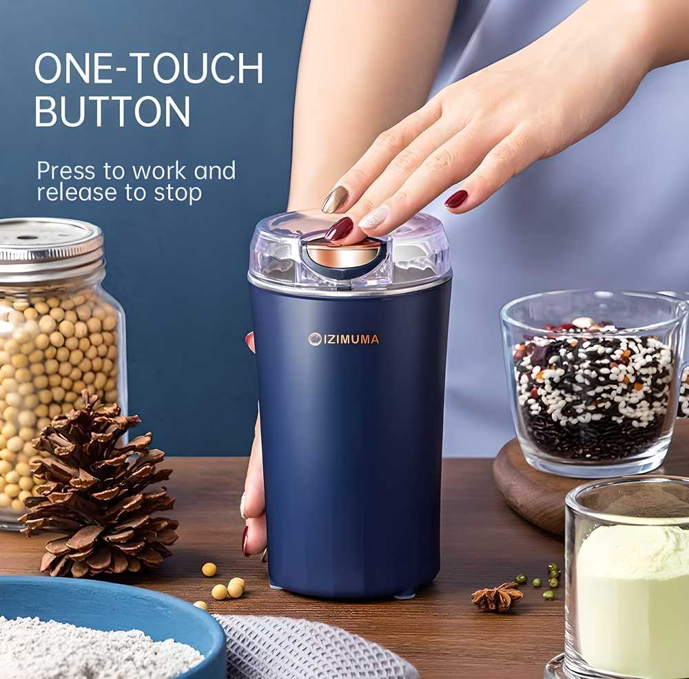 Electric Coffee Grinder – One-Touch Stainless Steel Blade Mill